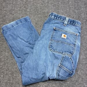 Carhartt‎ Mens Rugged Flex Carpenter Blue Jeans 42x30 (42x22 Actual) Distressed